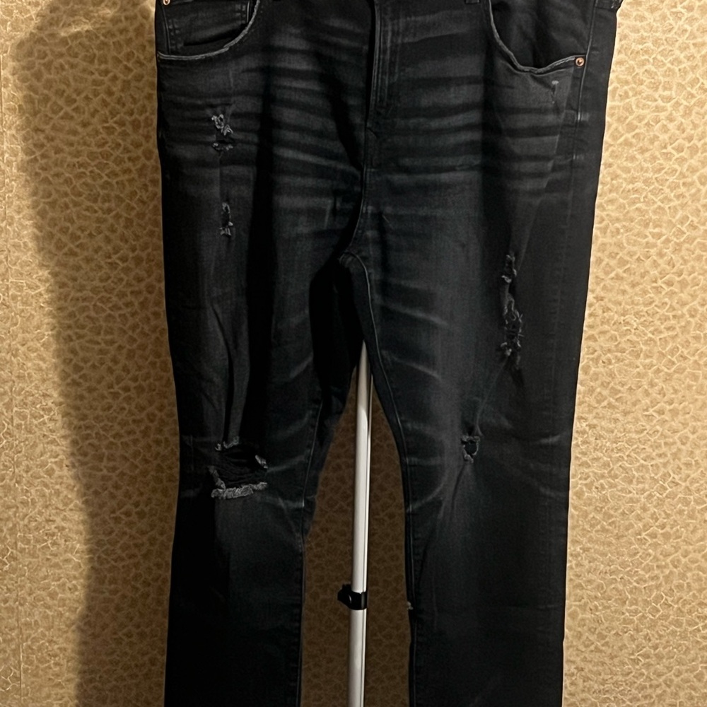 American Eagle Airflex Men's Black Distressed Jeans
